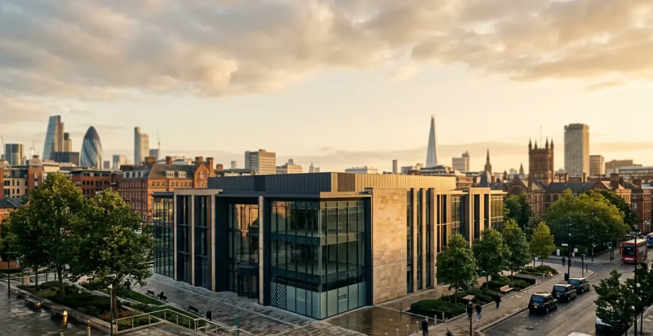 Commercial property investment scene showcasing long-term lease value premium in England