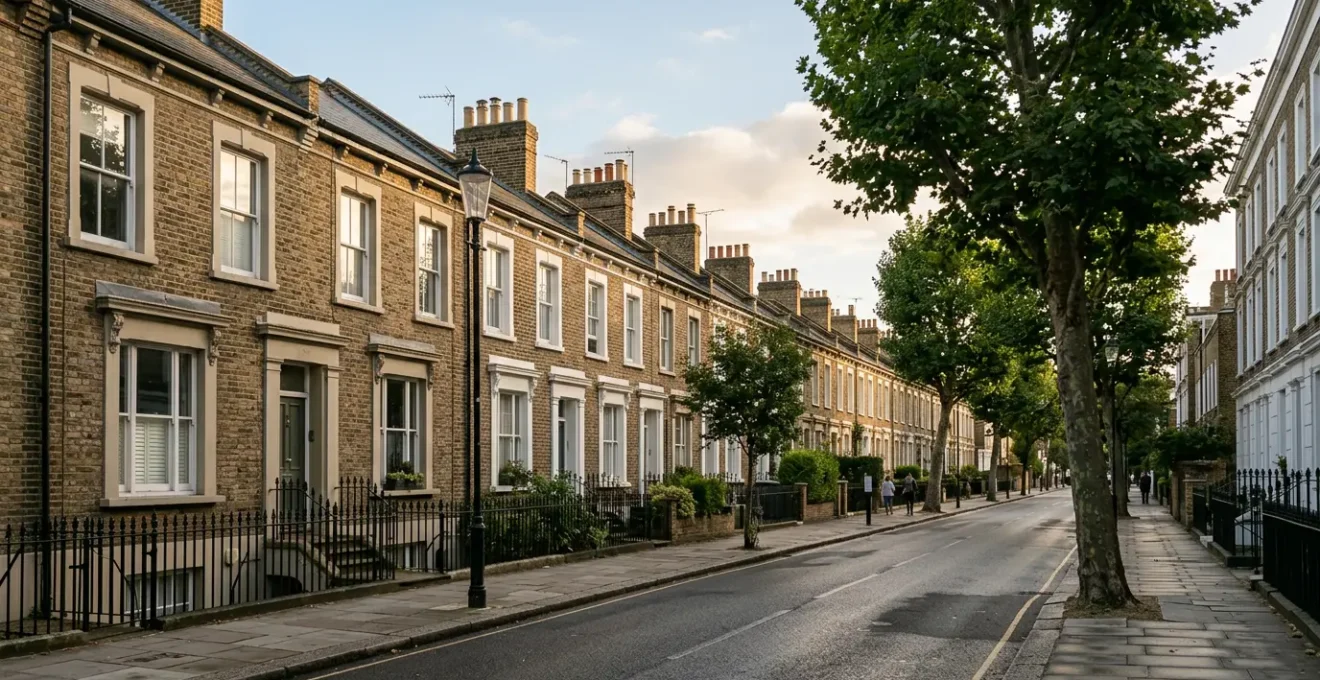 Contrasting urban residential streetscapes representing London property market disparities