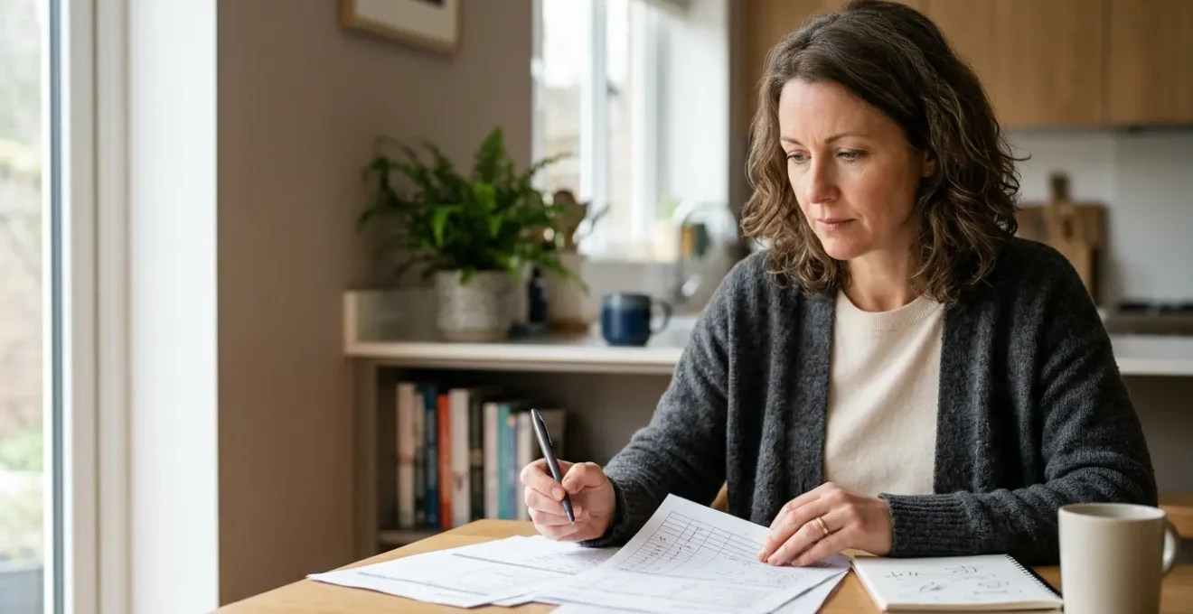 Professional tax planning consultation for UK property investors reviewing financial documents and calculators