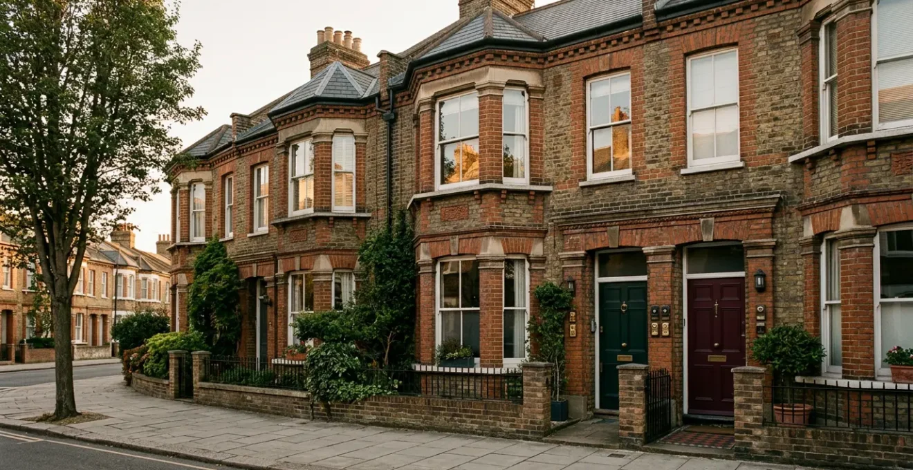 Victorian terraced house converted to multi-let property showing separate entrances and shared accommodation concept