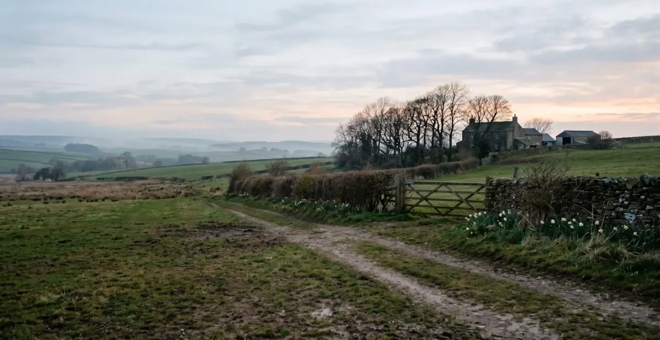Environmental scene showing seasonal transition symbolizing UK tax year timing with natural elements marking temporal change