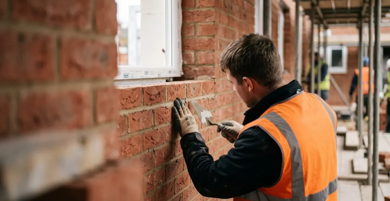 Construction quality inspection at new residential development site