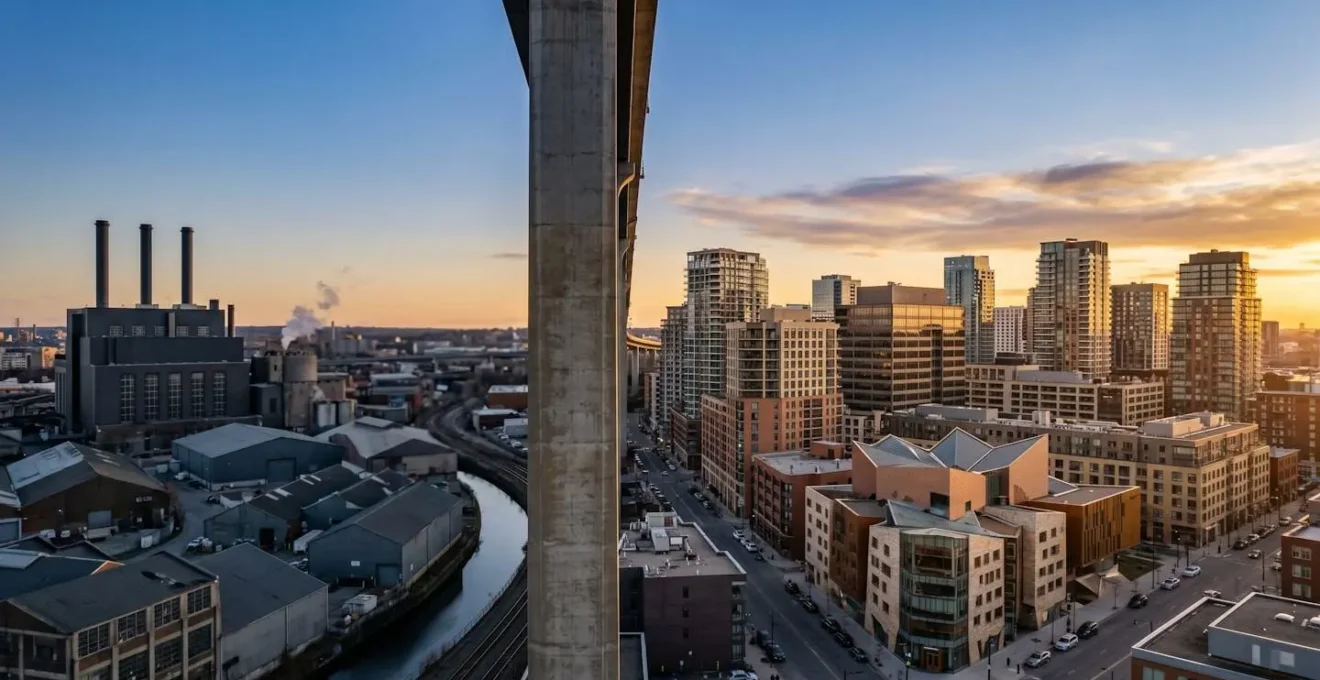 Contrasting urban environments showing economic diversity in English cities